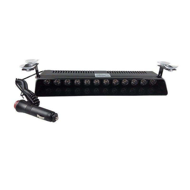 XTAUTO 12V Car Truck Emergency Strobe Flash Light Sucker Dashboard Interior Windshield Warning Light Bar Red White White Red - Image 3